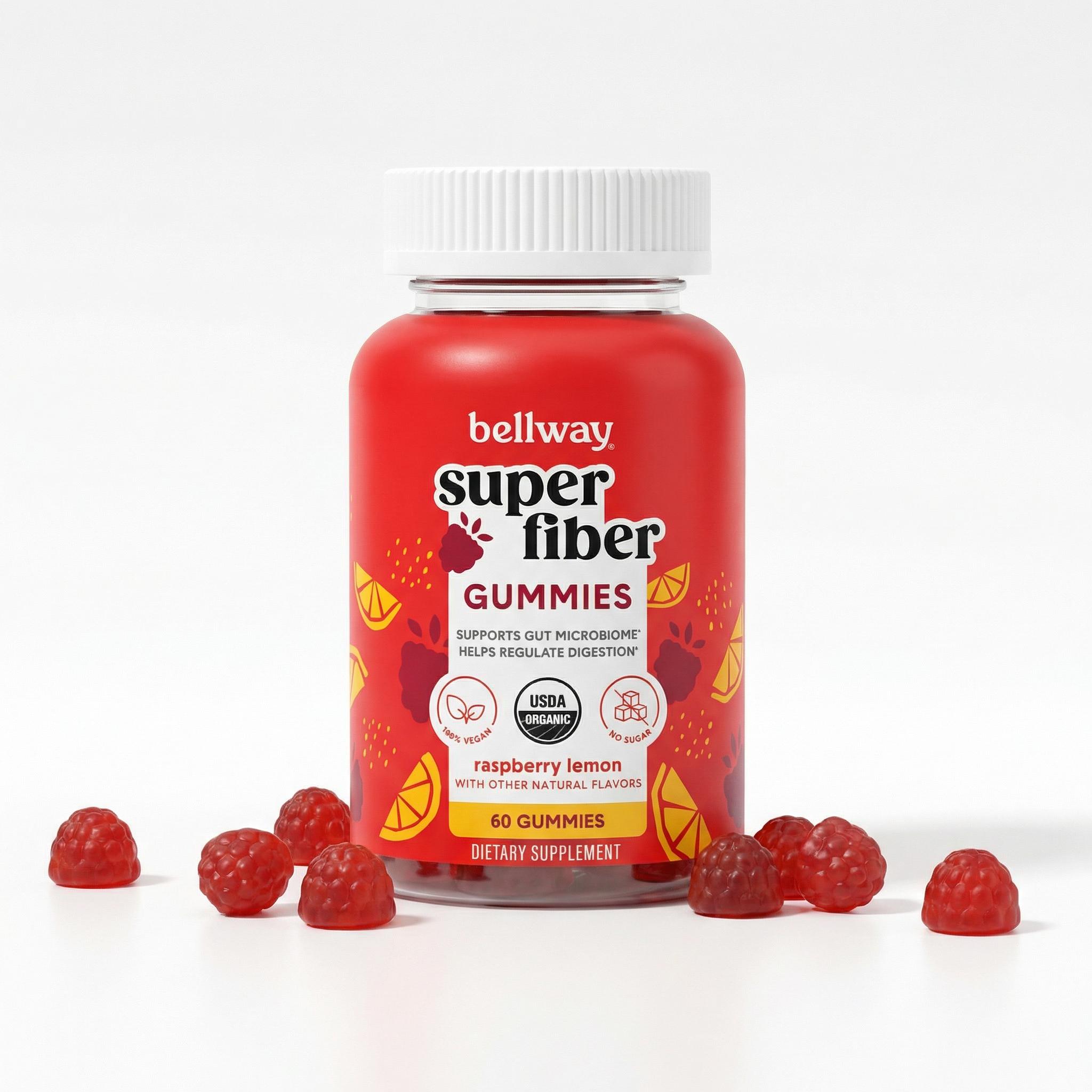 Bellway Super Fiber Gummies — Raspberry Lemon, 60 Gummies