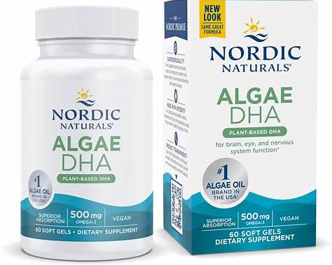 Nordic Naturals Algae DHA 500 mg Omega-3 – 60 Vegan Soft Gels