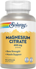 Solaray Magnesium Citrate 400 mg – 90 Vegetarian Capsules | Mineral Supplement