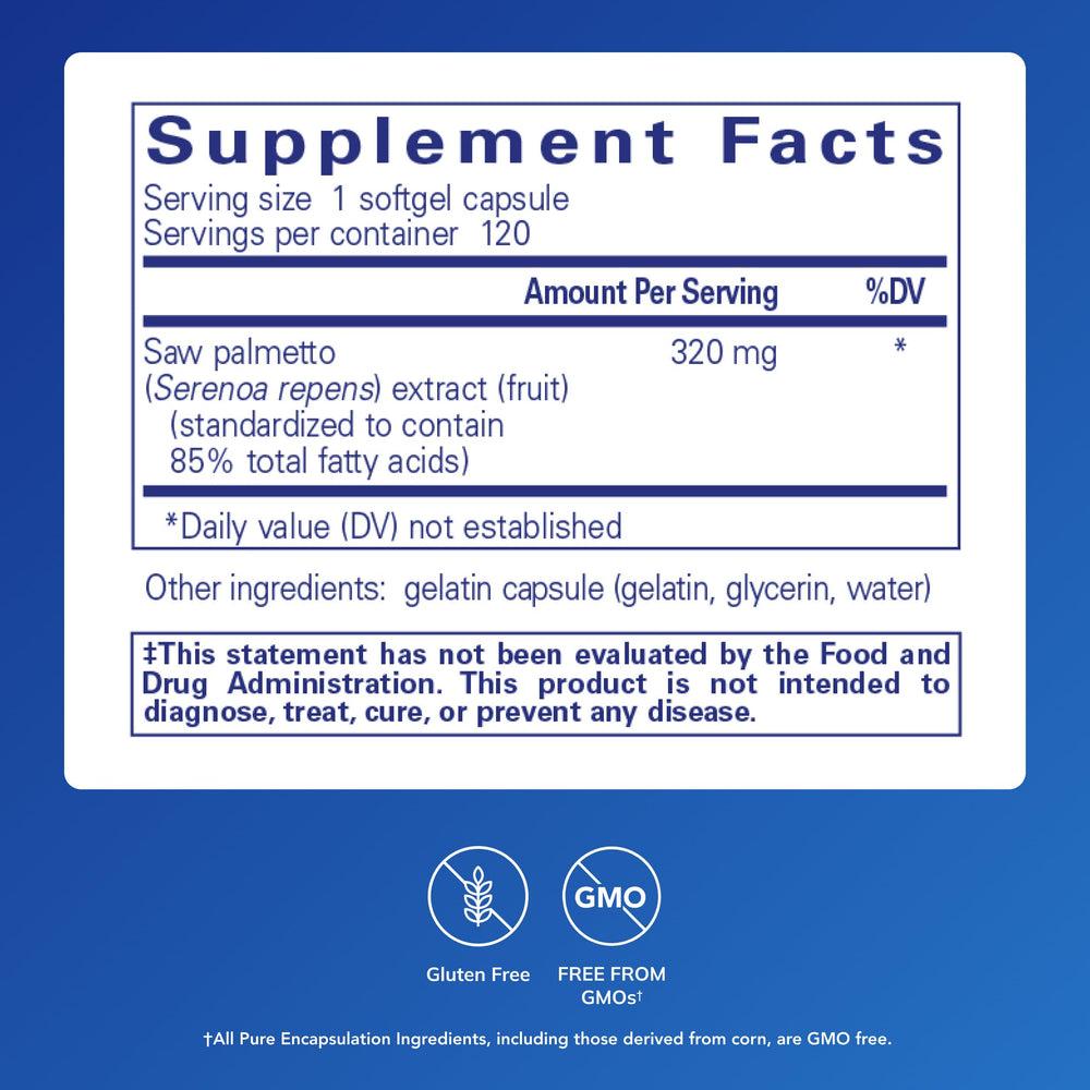 Pure Encapsulations Saw Palmetto 320 mg – 120 Softgels | Dietary Supplement