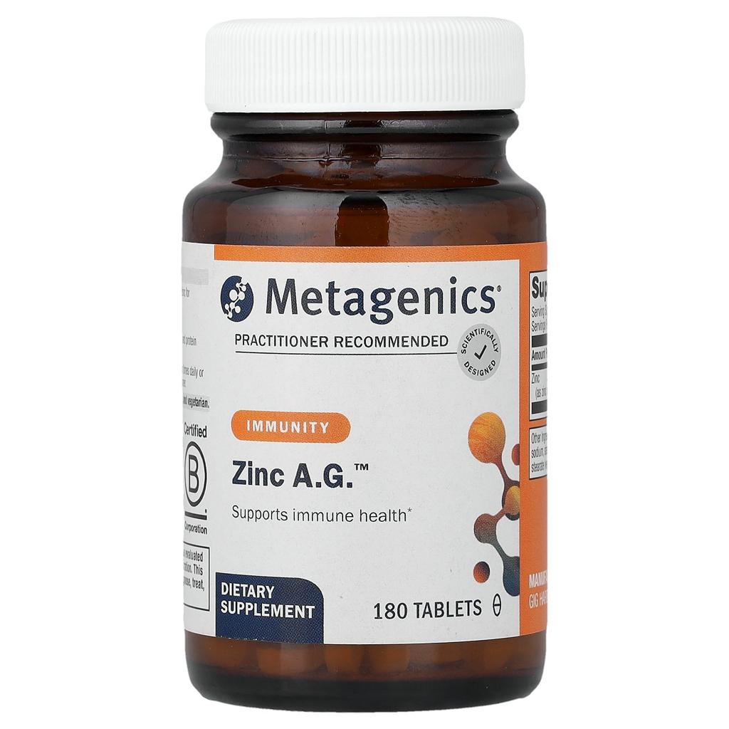 Metagenics Zinc A.G. 20 mg – 180 Tablets | Zinc Dietary Supplement